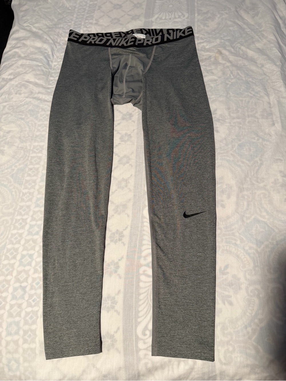 Nike Pro Dri-fit Men's Grey tights compression capri leggings size XL